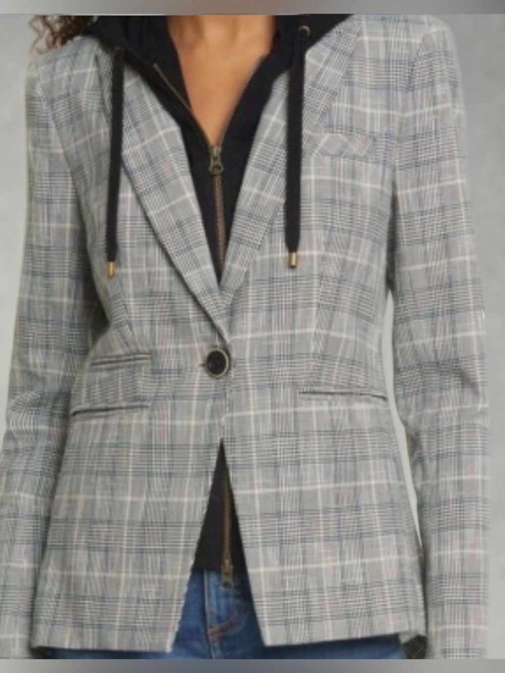 Veronica Beard Gia Glen Plaid Dickey Jacket (Zip-In Compatible) Size 8